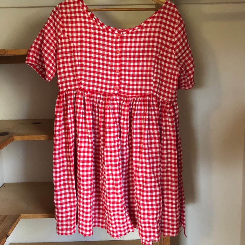 Vintage gingham babydoll dress